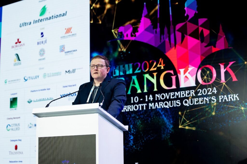 Daniel Strub presenting research at the IFEAT 2024 Bangkok Conference.